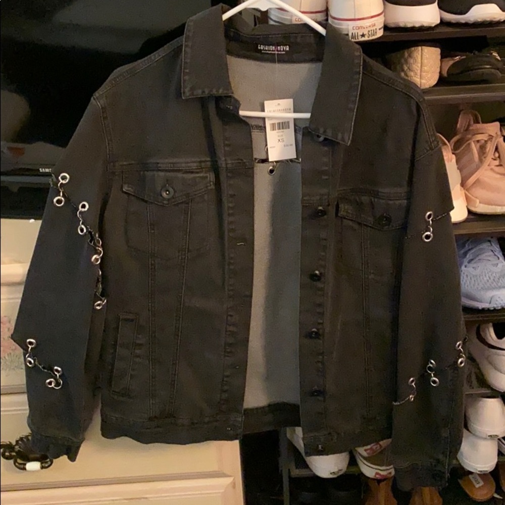 Fashion nova black denim jacket